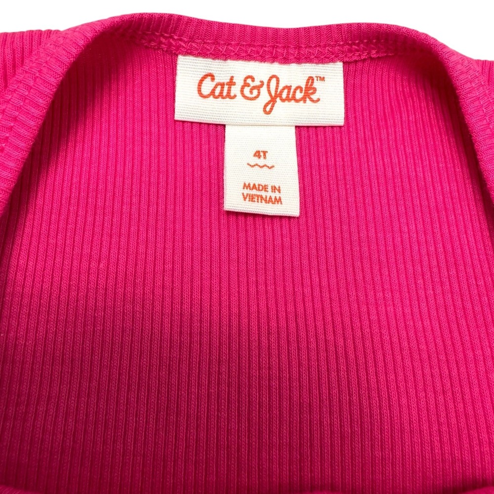 4T girls Hot Pink Summer No Sleeve Dress NWT Cat & Jack - Picture 5 of 6